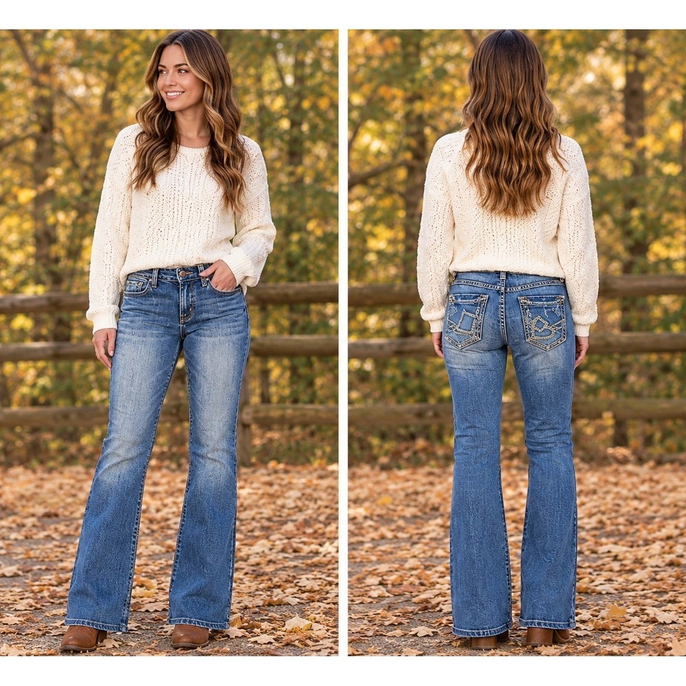BKE Culture Womens Bootcut Jeans Blue Denim Medium Wash Size 30x31.5